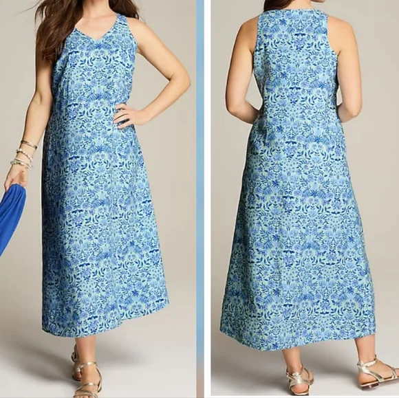 J. Jill | Dresses | J Jill Love Linen Sleeveless Vneck Linen Maxi Dress In Blue Floral Size Medium | Poshmark J. Jill | Dresses | J Jill Love Linen Sleeveless Vneck Linen Maxi Dress In Blue Floral Size Medium | Poshmark